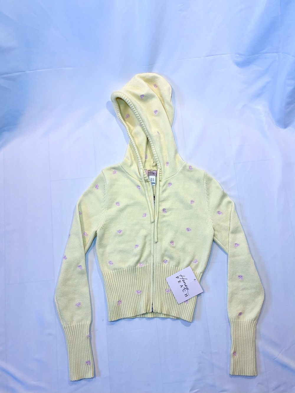 Honey Peach Floral Embroidered Sweatshirt